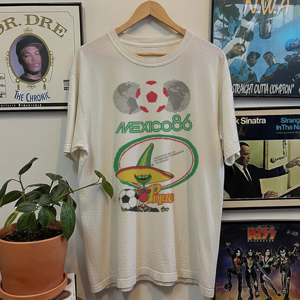 86 Mexico World Cup Pique , White Tee